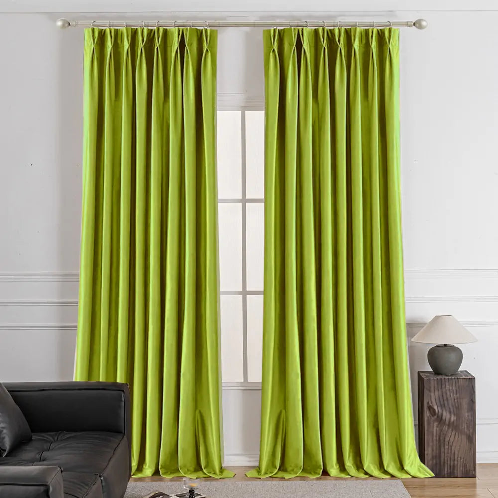 Lumora Crystal Pinch Pleat Luxury Velvet Custom Curtains