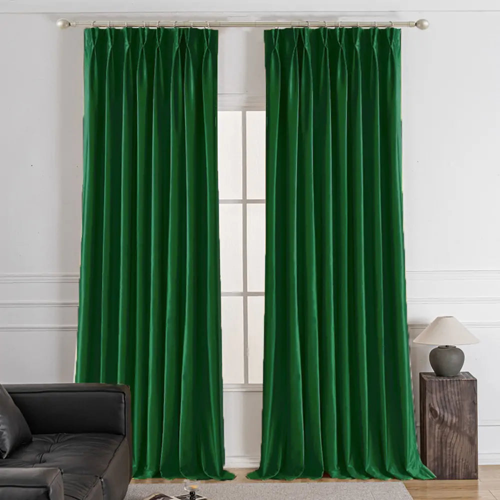 Lumora Crystal Pinch Pleat Luxury Velvet Custom Curtains