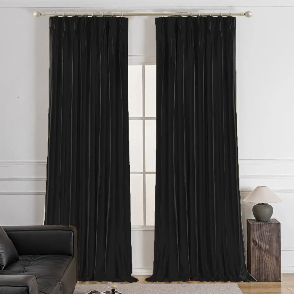 Lumora Crystal Pinch Pleat Luxury Velvet Custom Curtains