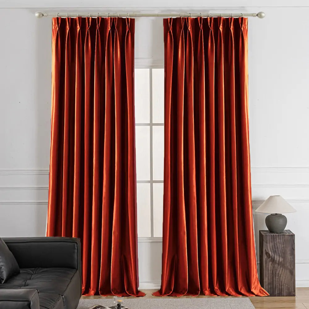 Lumora Crystal Pinch Pleat Luxury Velvet Custom Curtains