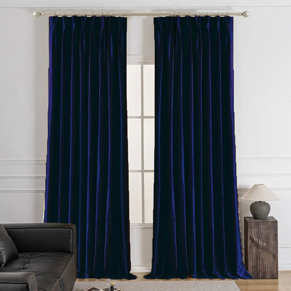 Lumora Crystal Pinch Pleat Luxury Velvet Custom Curtains