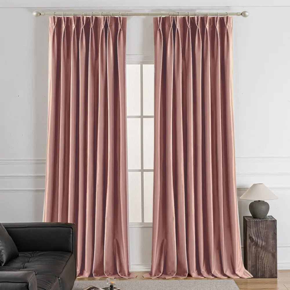 Lumora Crystal Pinch Pleat Luxury Velvet Custom Curtains