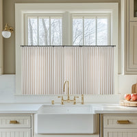 Lorna French Linen Custom Pleated Cafe Curtains