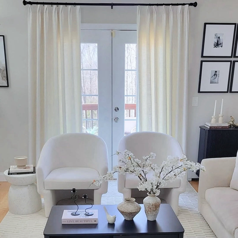 Lorna French Linen Pleated Custom Curtains Panel