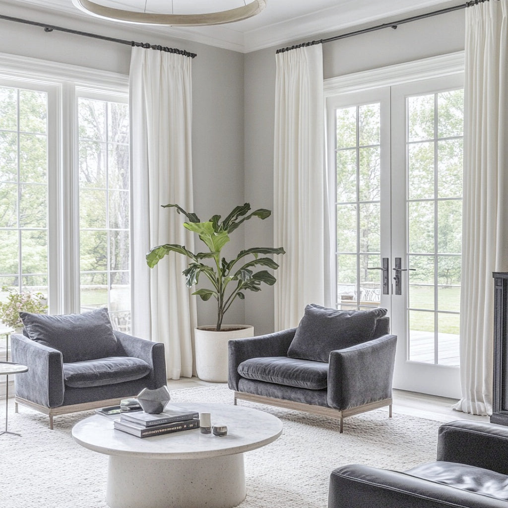 Lorna linen custom curtains for living room
