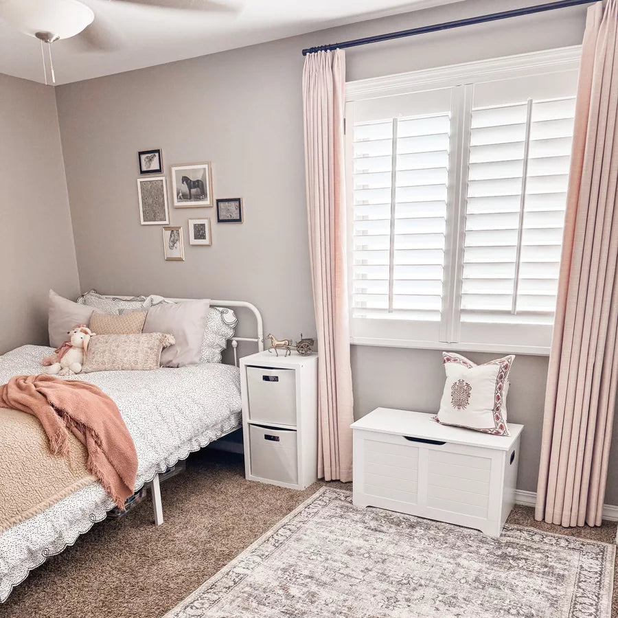 Lorna pink linen custom curtains for bedroom