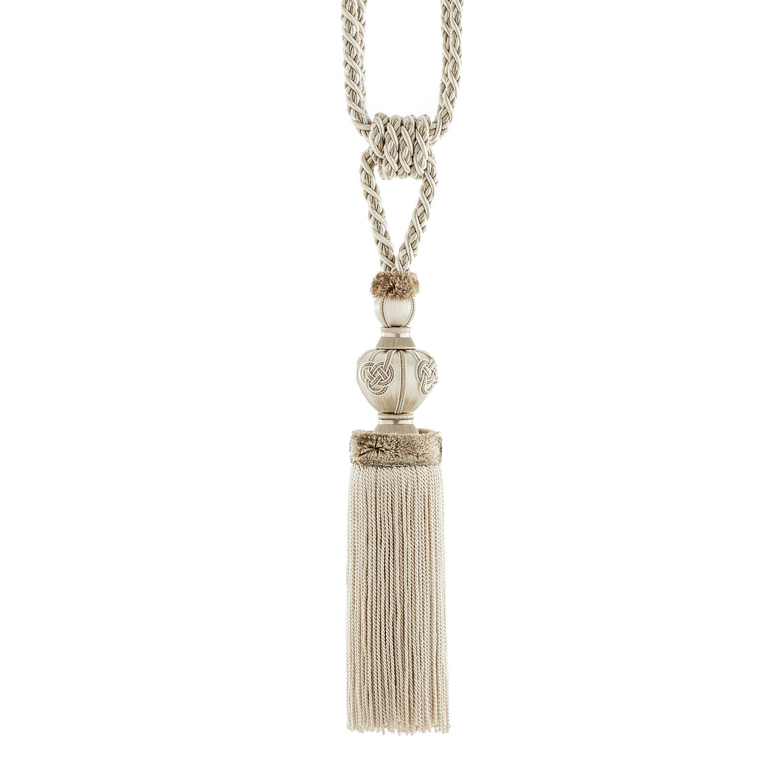 Exquisite Tassel curtain tieback ixacurtains Beige