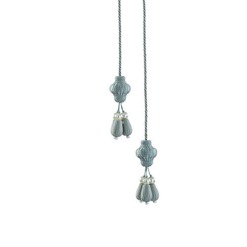 Tassel Curtain Tieback with Hanging Balls/1pc ixacurtains Blue