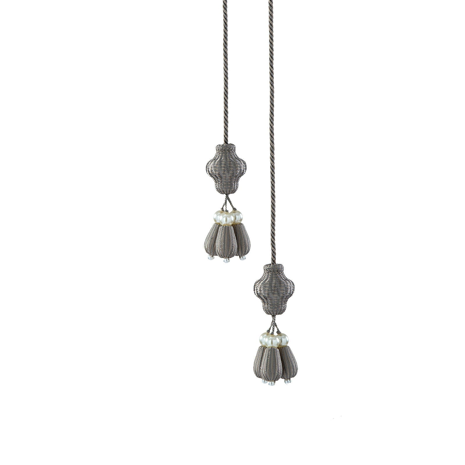 Tassel Curtain Tieback with Hanging Balls/1pc ixacurtains Gray
