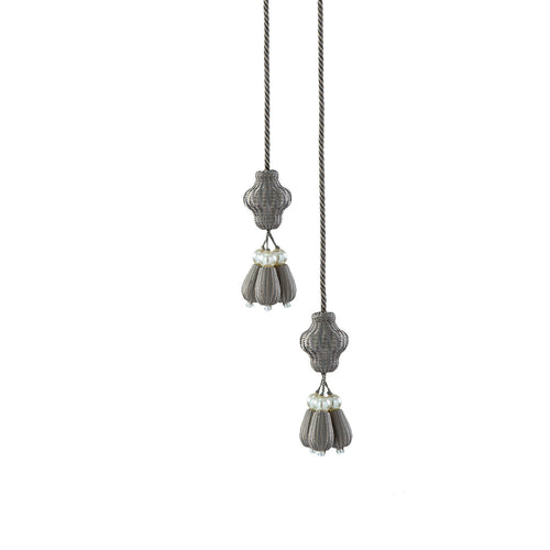 Tassel Curtain Tieback with Hanging Balls/1pc ixacurtains Gray