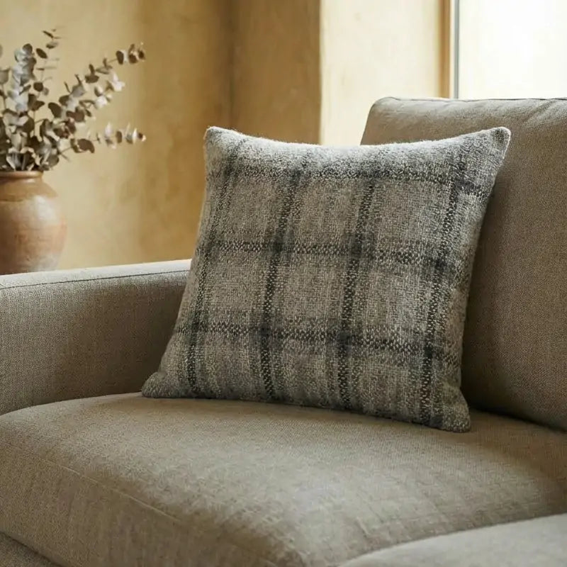 Milo Plaid Wool Throw Pillowcase
