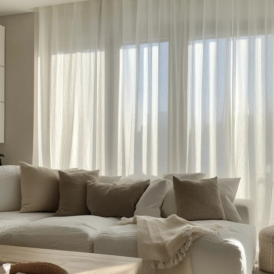 Misty-Lin Warm Cozy Glow Linen Pleat Custom Curtains Misty-Lin Linen Color
