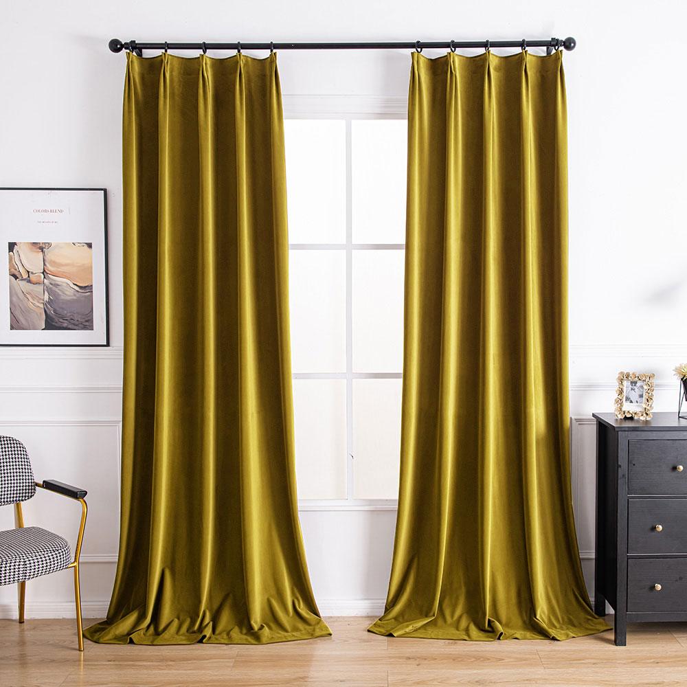 Mustard-9 Aushme Luxurious Velvet Room Darkening Custom Drapes