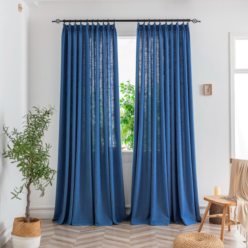 Bryn Slub Textured Faux Linen Custom Curtains