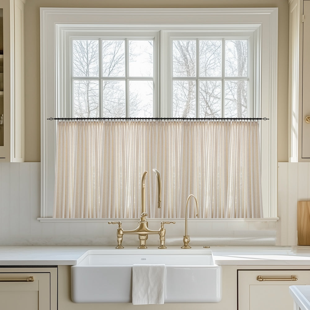 Nyla Breathable Blended Cotton Custom Cafe Curtains