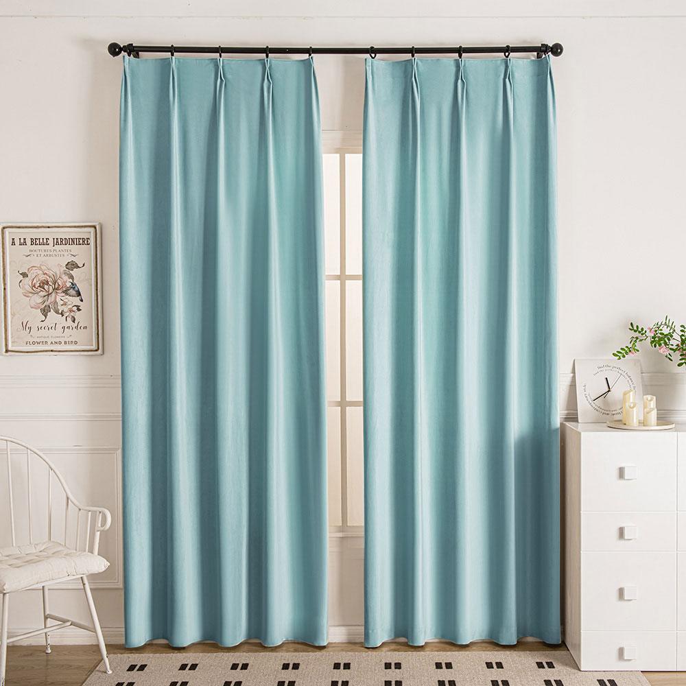 Peacock Blue-59 Doux Velvet Elegance Room Darkening Custom Curtains