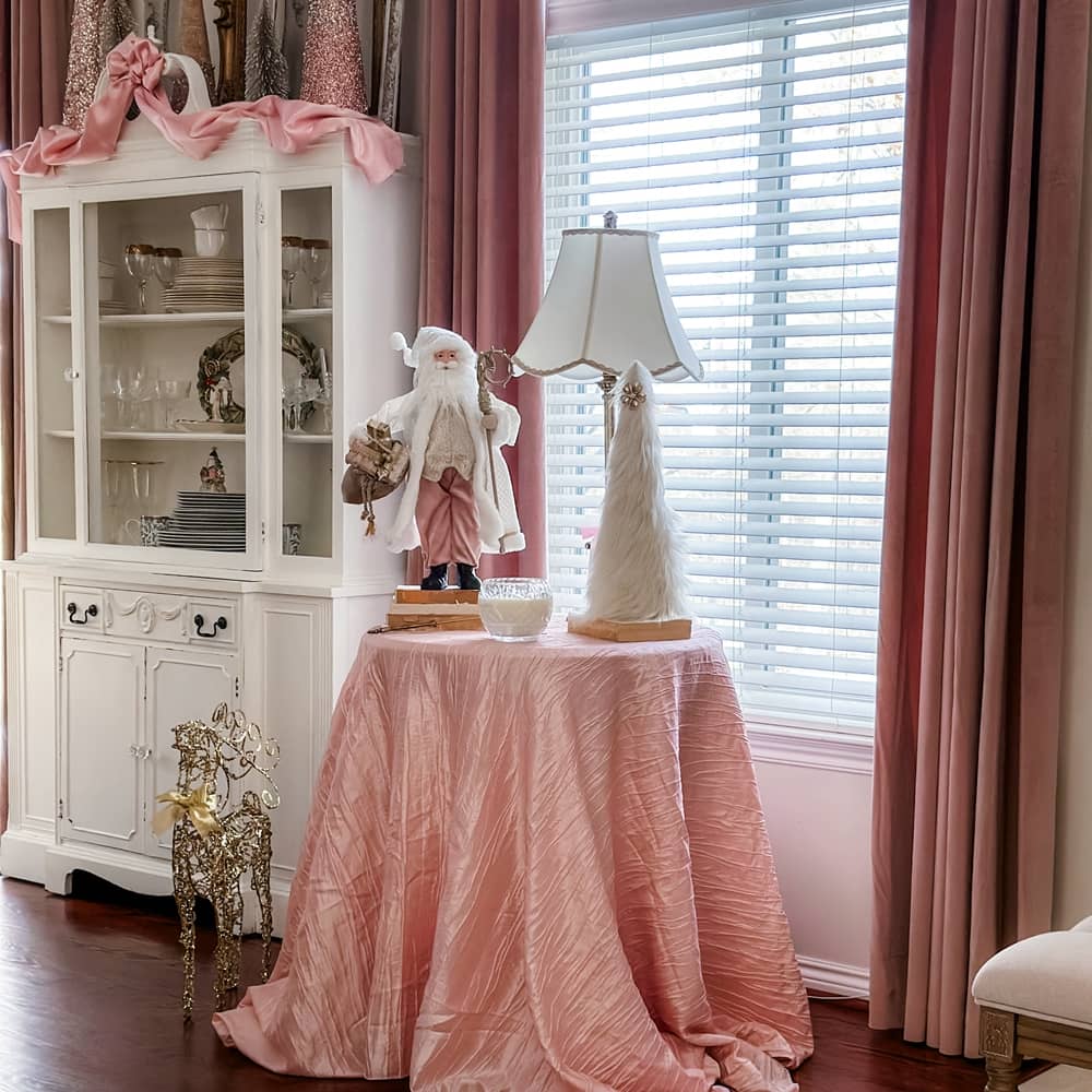 Pink Velvet Elegance Room Darkening Pleat Custom Christmas Curtains 
