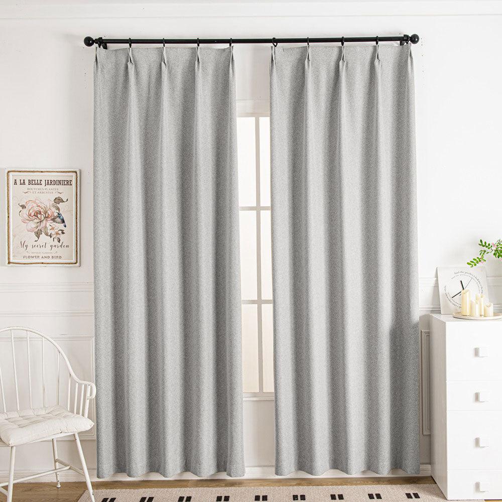 Putty-3 Lullaby Faux Linen Textures Blackout Custom Curtains