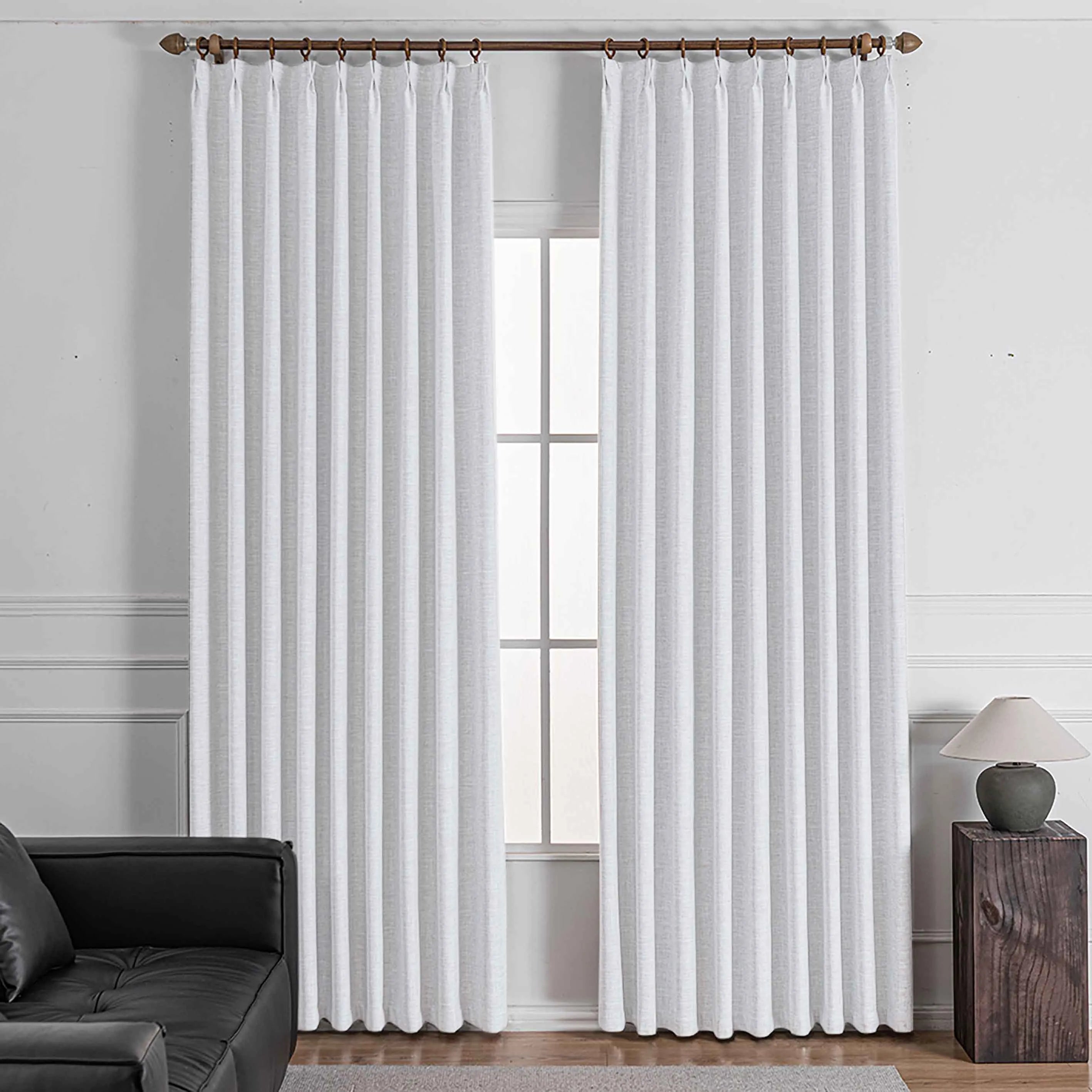 Shyn Linen Oeko-Tex Blackout Pinch Pleat Custom Curtains Shyn White-6