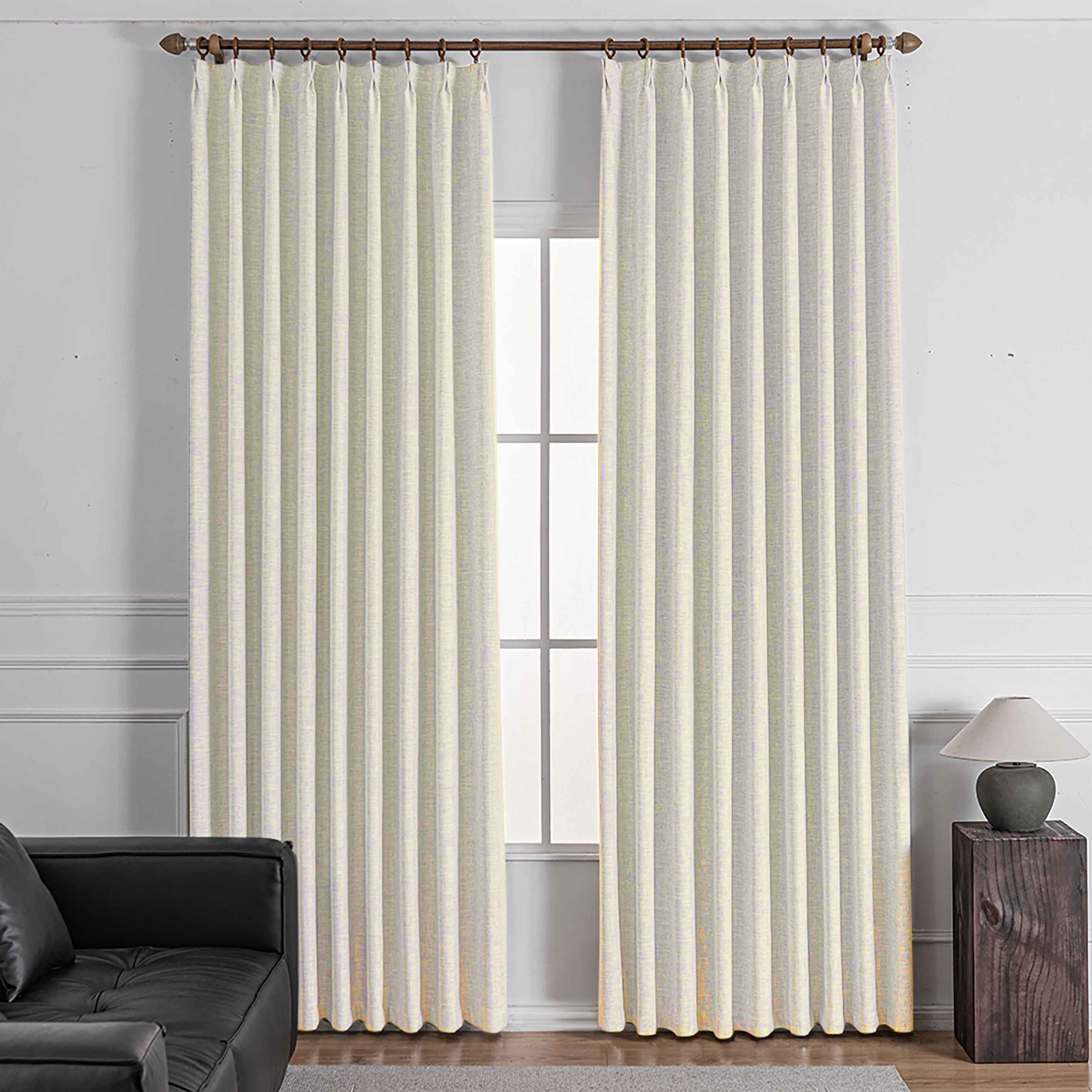 Shyn Linen Texture 100% Blackout Curtains