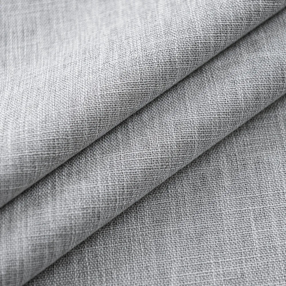 Shyn Linen Texture 100% Blackout Curtains Shyn