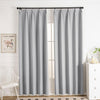 Silver Gray-5 Lullaby Faux Linen Textures Blackout Custom Curtains