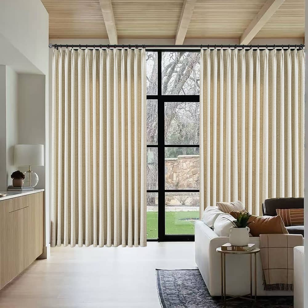 Thalia Textured Linen Pinch Pleat Custom Curtains
