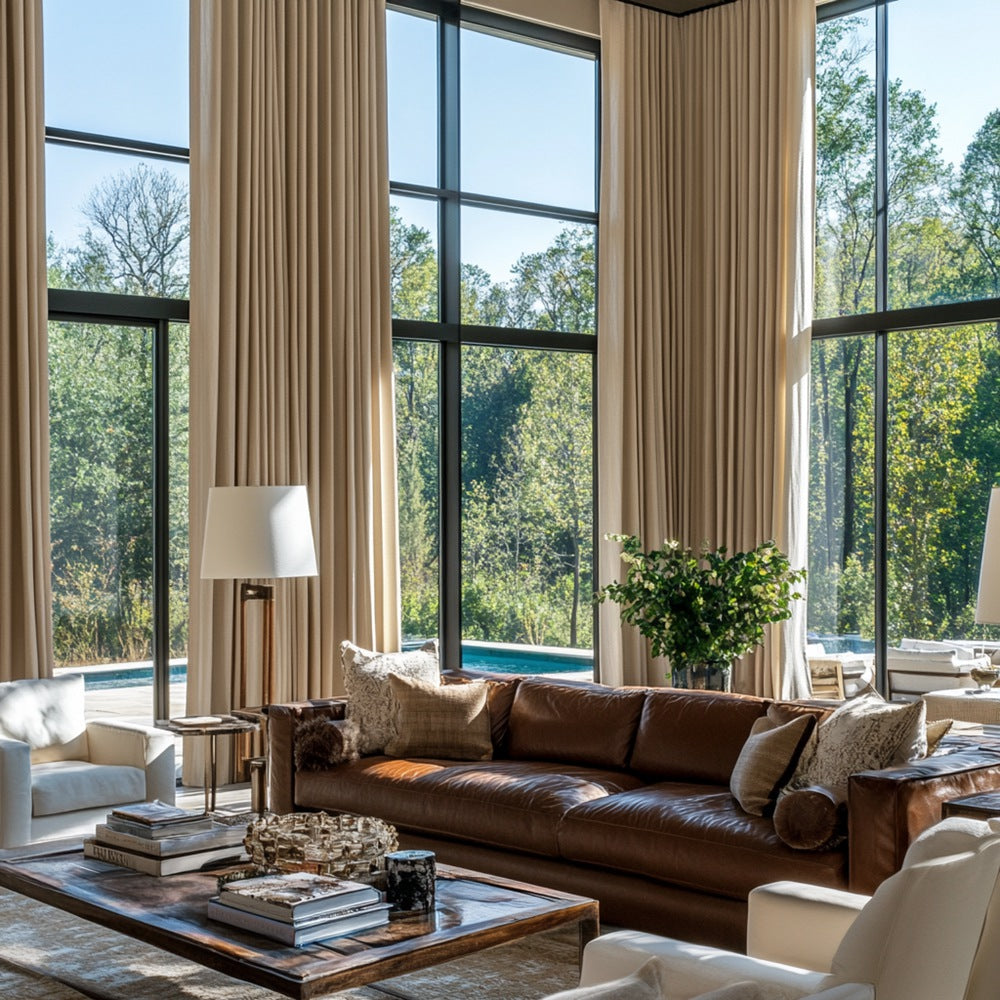 Thalia Textured Linen Custom Curtains