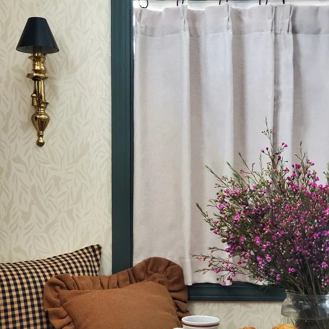 Tuscany Woven Faux Linen Custom Cafe Curtains Tuscany