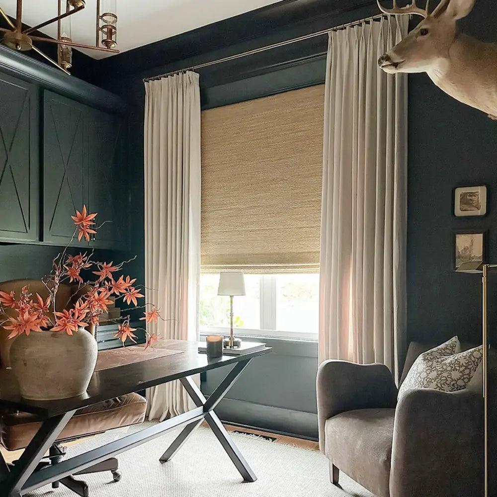 Tuscany Woven Faux Linen Pinch Pleat Custom Curtains Tuscany