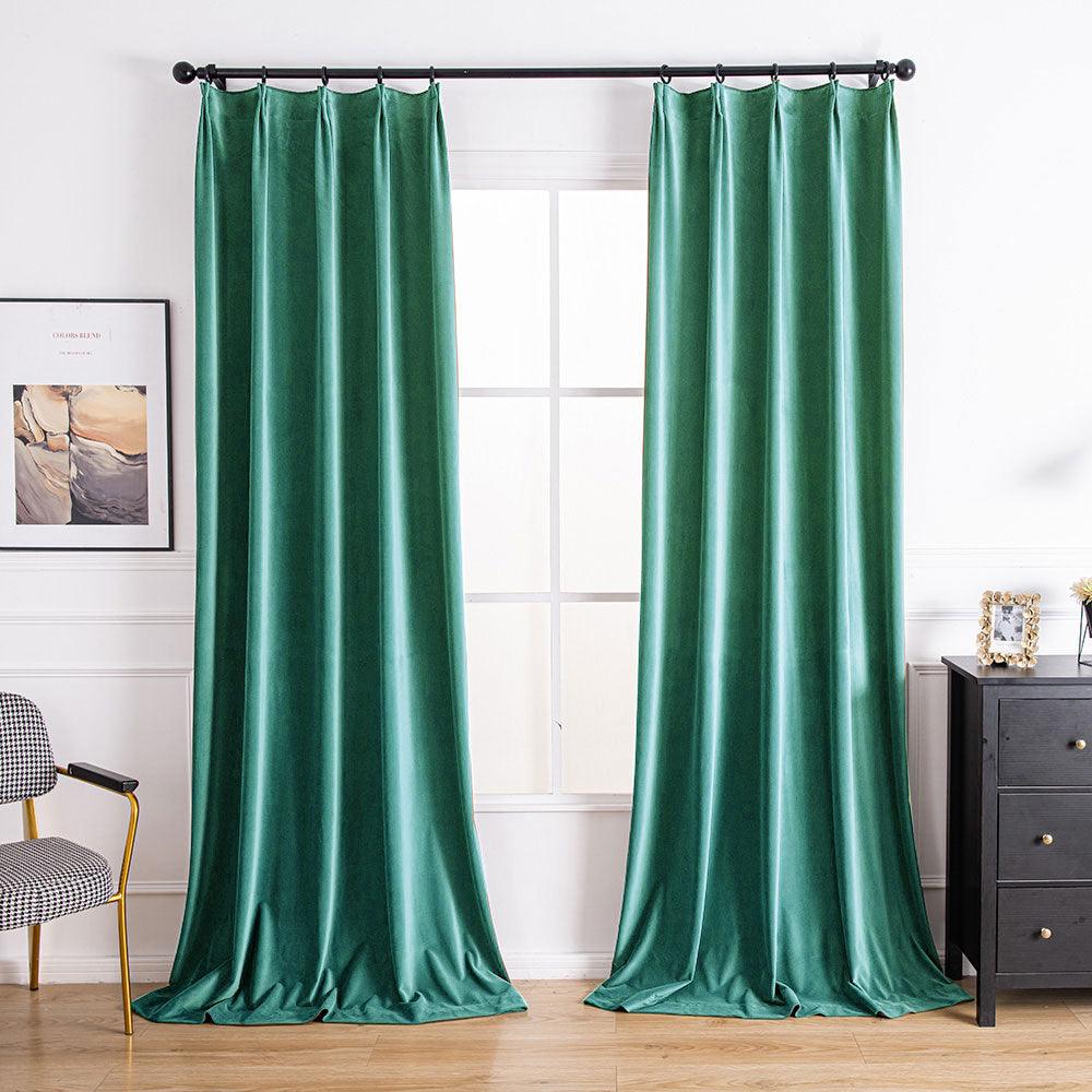 Vivid Blue-28 Aushme Luxurious Velvet Room Darkening Custom Drapes