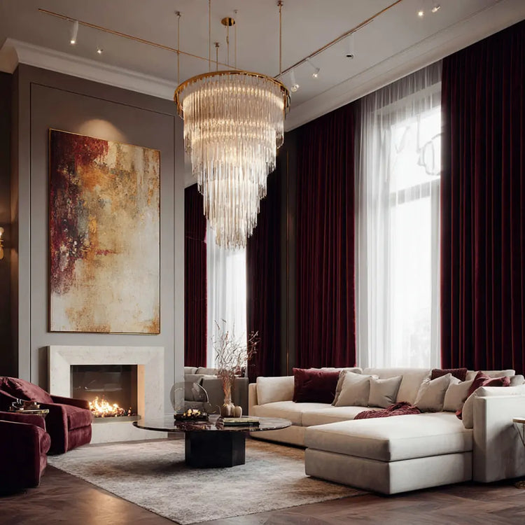 Red Velvet Drapes | Aushme Pinch Pleat Luxury Velvet Custom Curtains Aushme