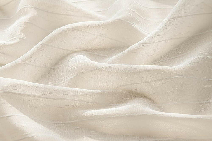 Gauzy Snowflake White Sheer Curtains - ixacurtains