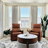 Audrey Fireworks Heavyweight Beige Patterned Pleat Custom Curtains
