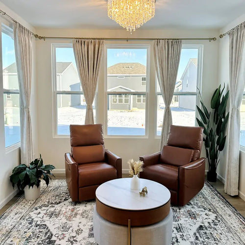 Audrey Fireworks Heavyweight Beige Patterned Pleat Custom Curtains