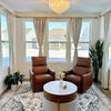 Audrey Fireworks Heavyweight Beige Patterned Pleat Custom Curtains