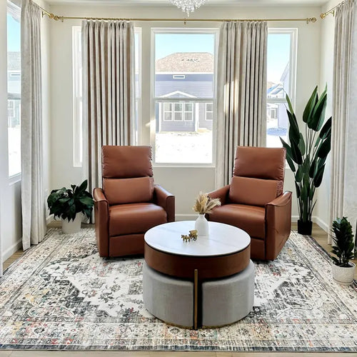 Audrey Fireworks Heavyweight Beige Patterned Pleat Custom Curtains2