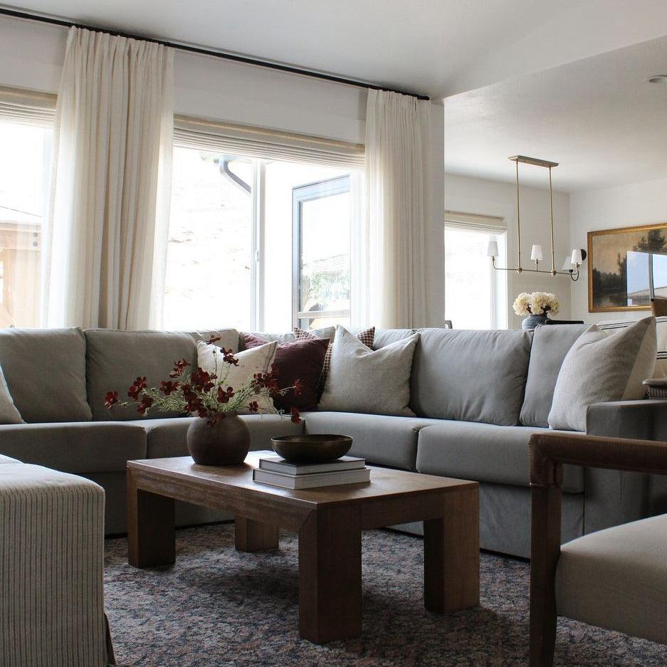 Ivory White Breezy Meadow Beige Linen Sheer Custom Curtains For Living Room