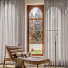Bus Gray Mead Faux Linen Texture Custom Curtains For Living Room