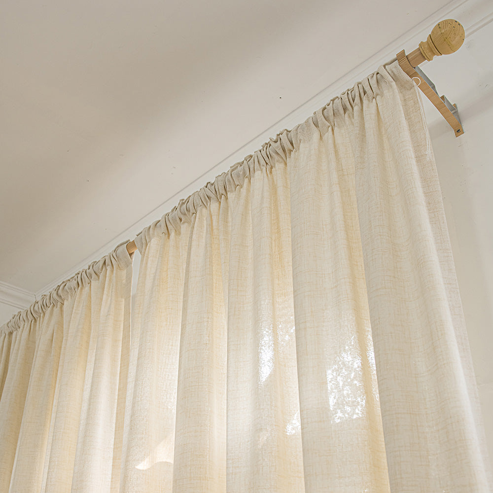 Mead Faux Linen Texture Outdoor Custom Curtains