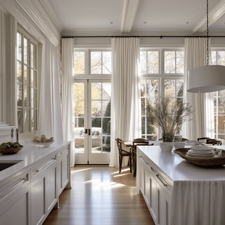 White Flow White Semi Sheer Custom Curtains