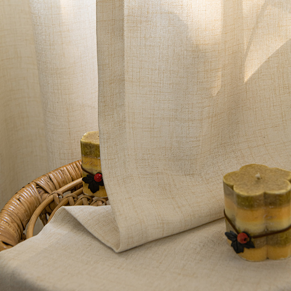 Mead Faux Linen Texture Outdoor Curtains - ixacurtains