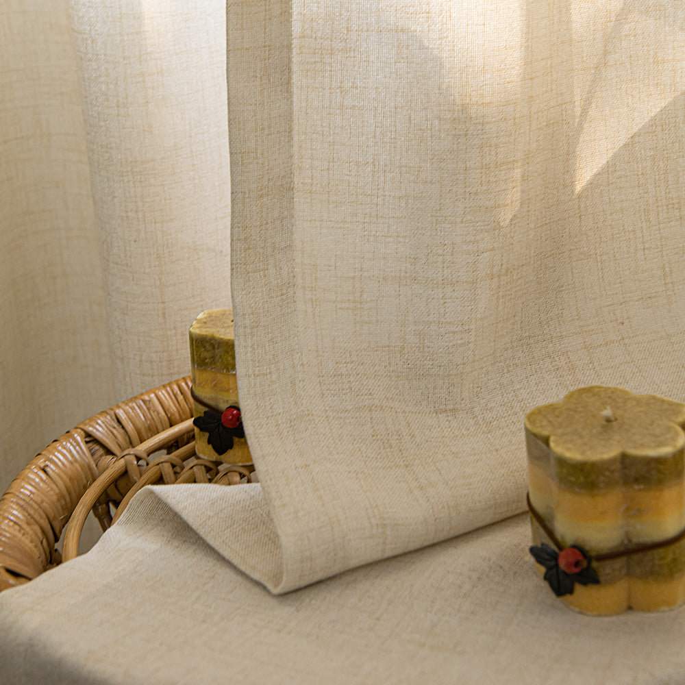Mead Faux Linen Texture Outdoor Custom Curtains