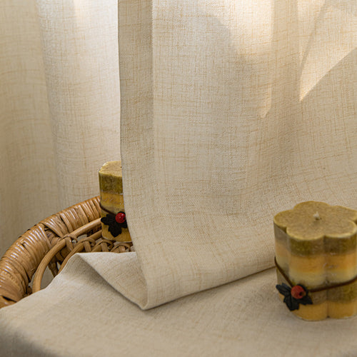 Mead Faux Linen Texture Outdoor Pleat Custom Curtains Mead