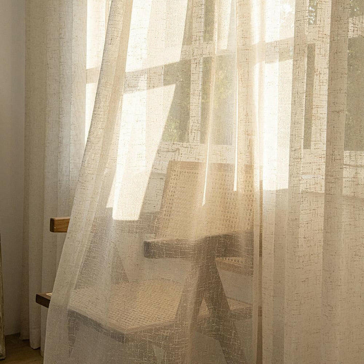 Linex-Lin Natural Weave Linen Sheer Curtains - ixacurtains