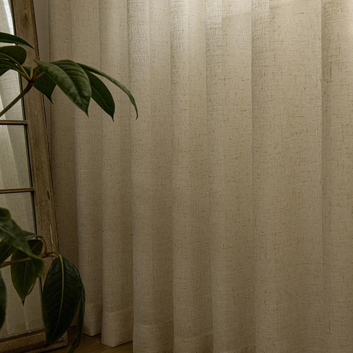 Herb-Lin Ivory Linen Sheer Curtains - ixacurtains