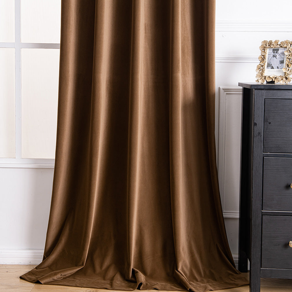 Aushme Luxurious Velvet Bathroom Custom Curtains
