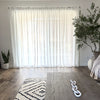 Fina Soft-Touch White Linen Pleat Sheer Curtains with Grid Texture