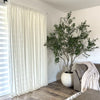 Fina Soft-Touch White Linen Pleat Sheer Curtains with Grid Texture