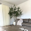 Fina Soft-Touch White Linen Pleat Sheer Curtains with Grid Texture